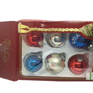 Vintage Victoria Collection Glass Ornaments – Set of 6 Glass Christmas Ornament